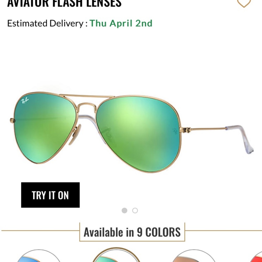 Green and blue Rayban aviators